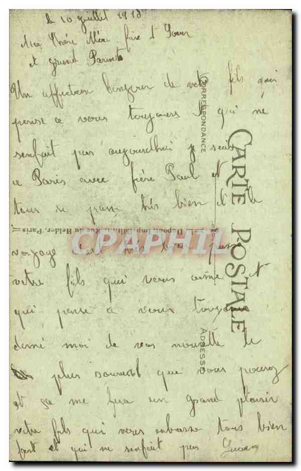 Paris CPA Le boulevard des Capucines — Rückseite