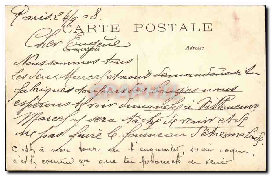 Paris CPA La gare de Lyon — Verso