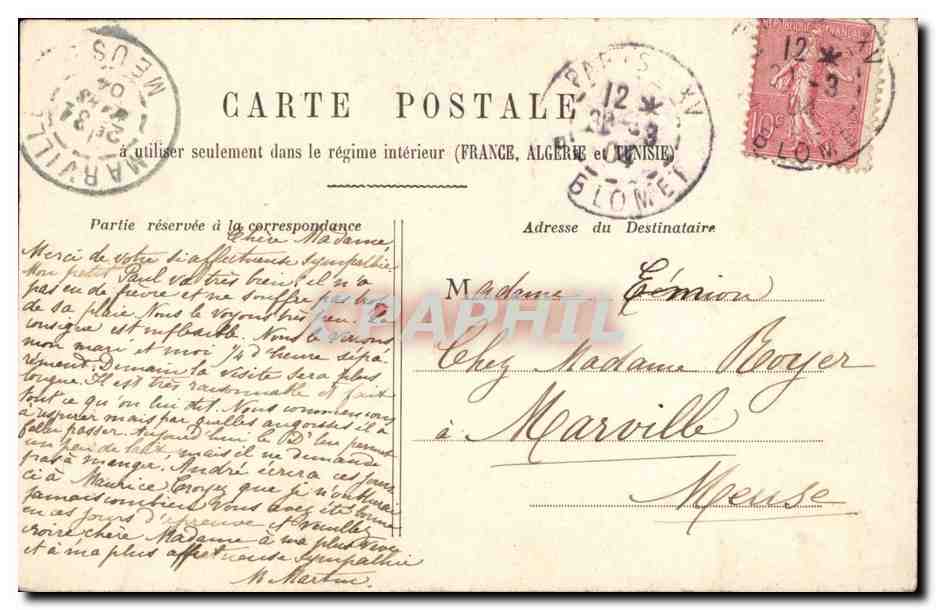 Paris CPA La conciergerie — Rückseite