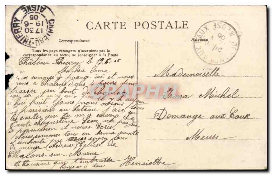 Paris CPA Nouvelle gare d'orleans — Verso