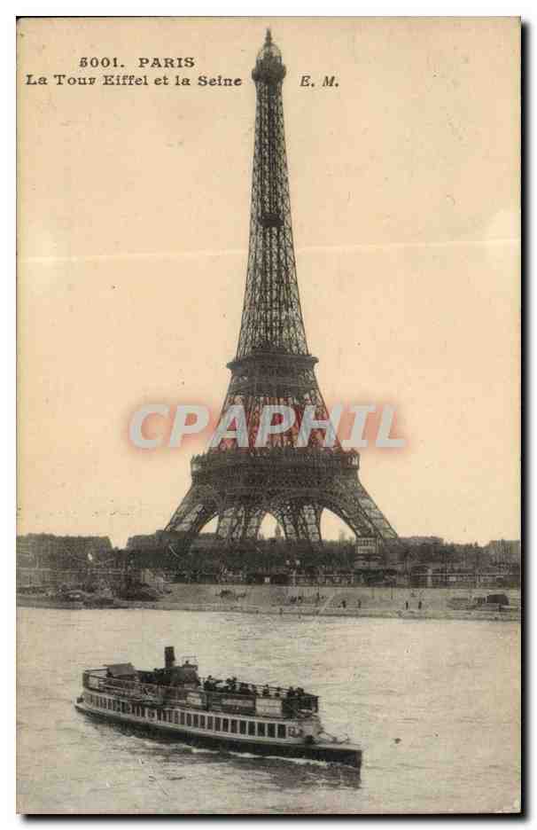 Paris CPA La tour Eiffel et la Seine