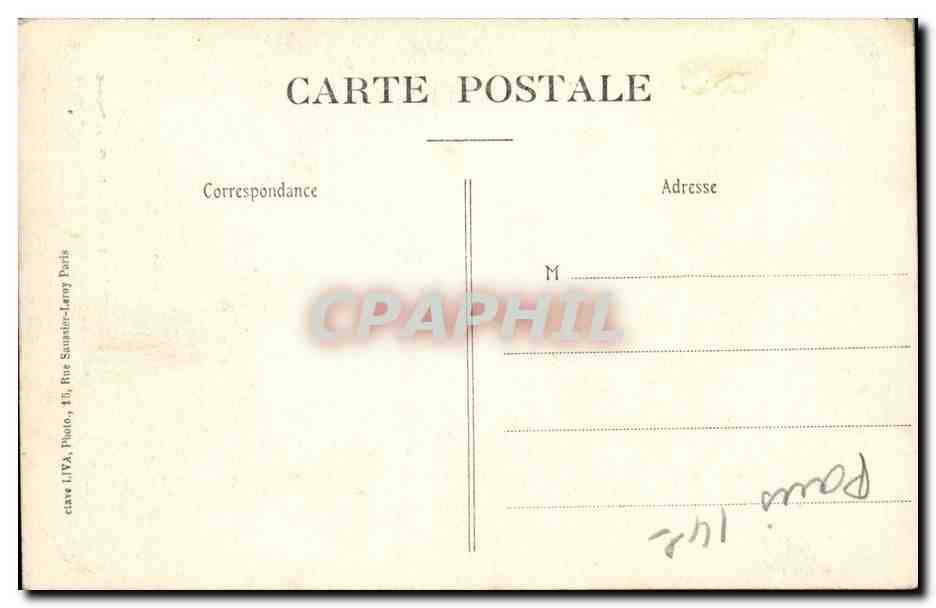 Paris CPA Les eglises de Paris ND du travail Les fonds baptismaux Un bapteme dans les catacombes par Roy — Rückseite