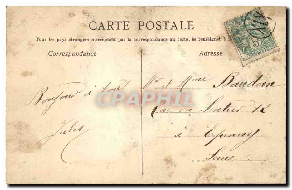 CPA Fantaisie Bateau en relief Bonne annee — Rückseite