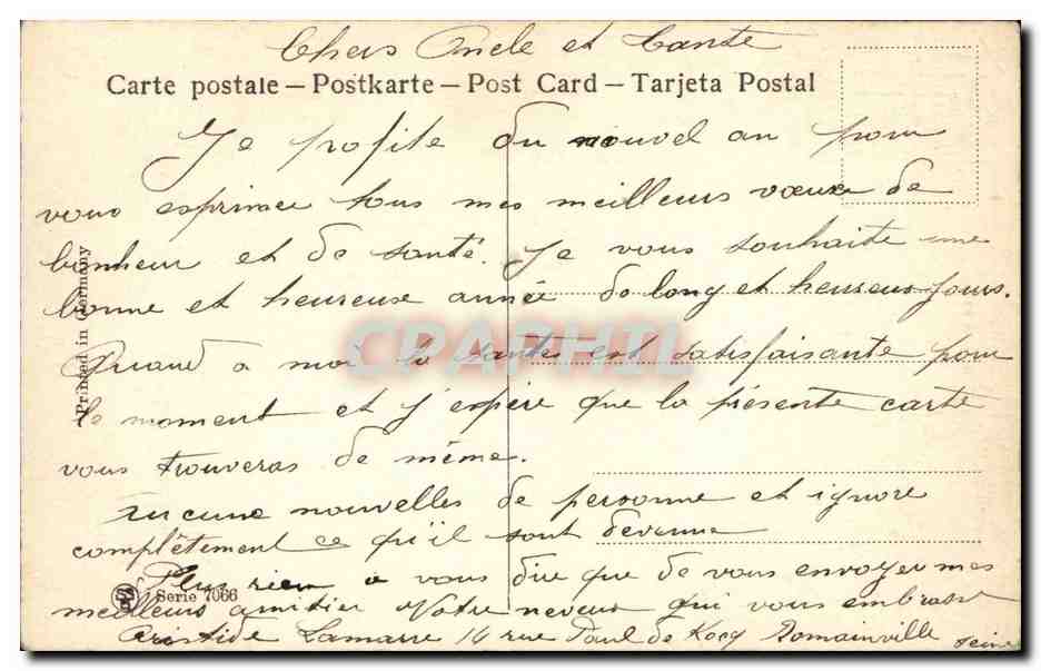CPA Fantaisie Bonne annee — Verso