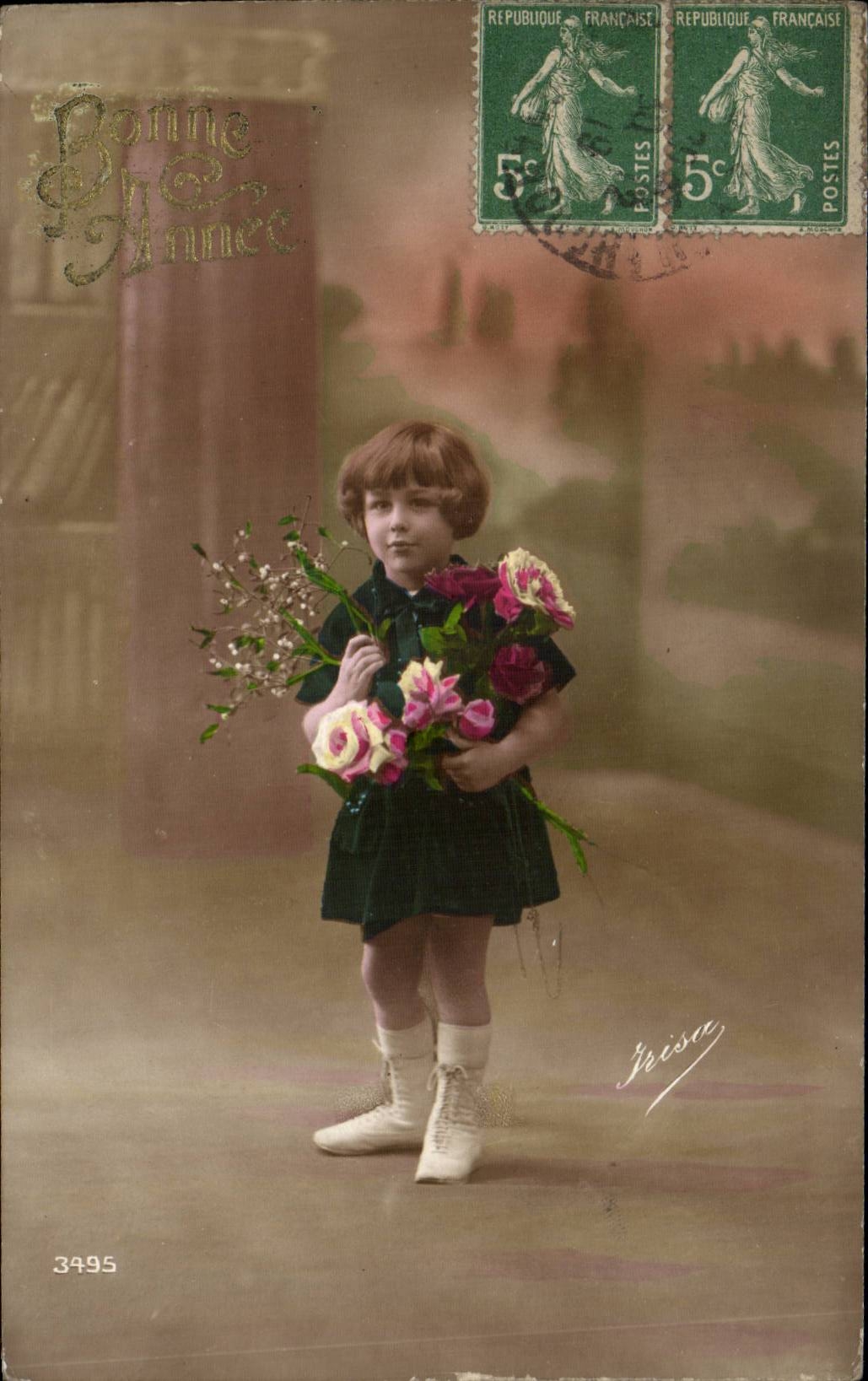 CPA Fantaisie Enfant Bonne annee