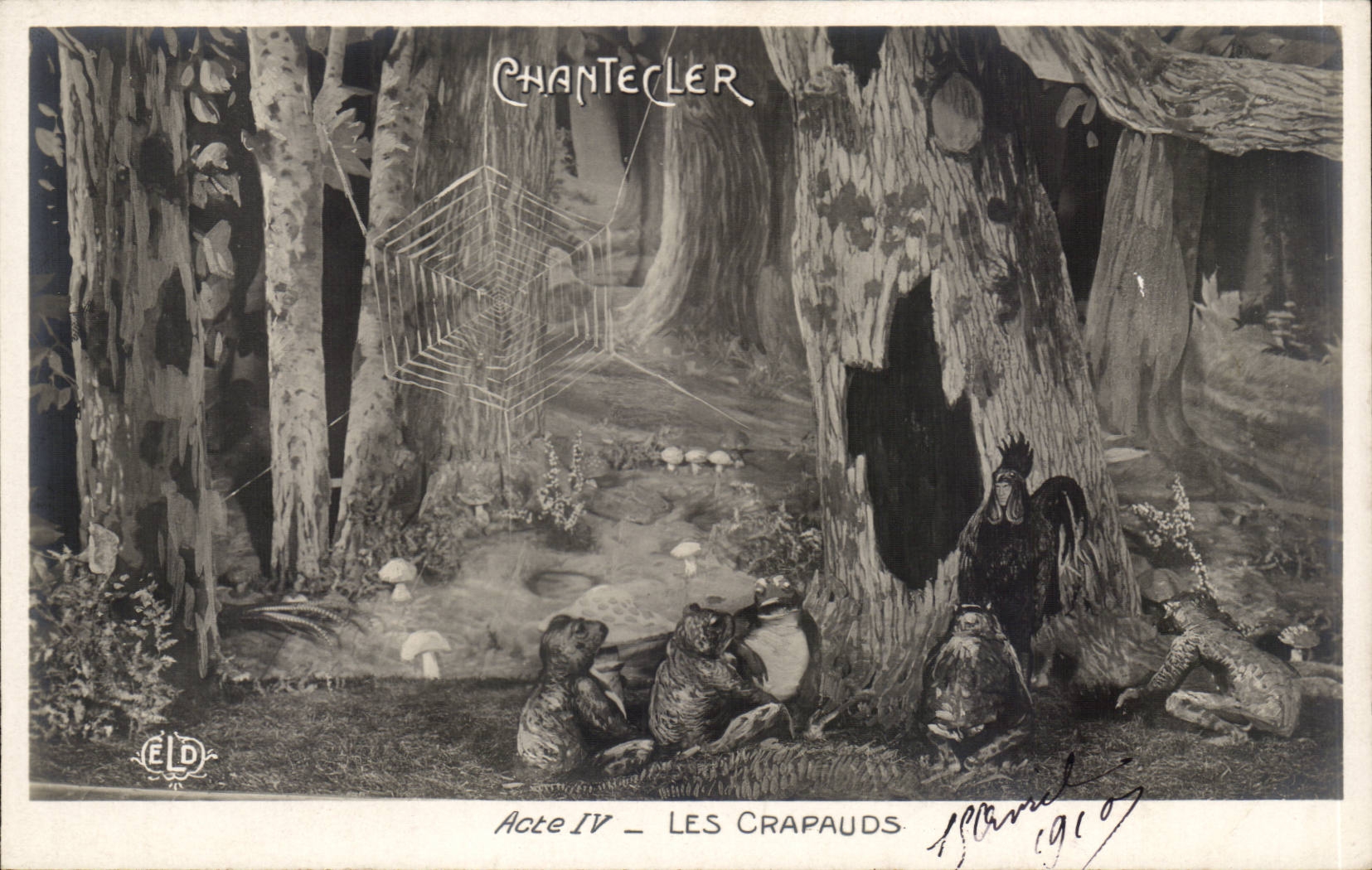 CPA Fantaisie Chantecler Acte IV les crapauds