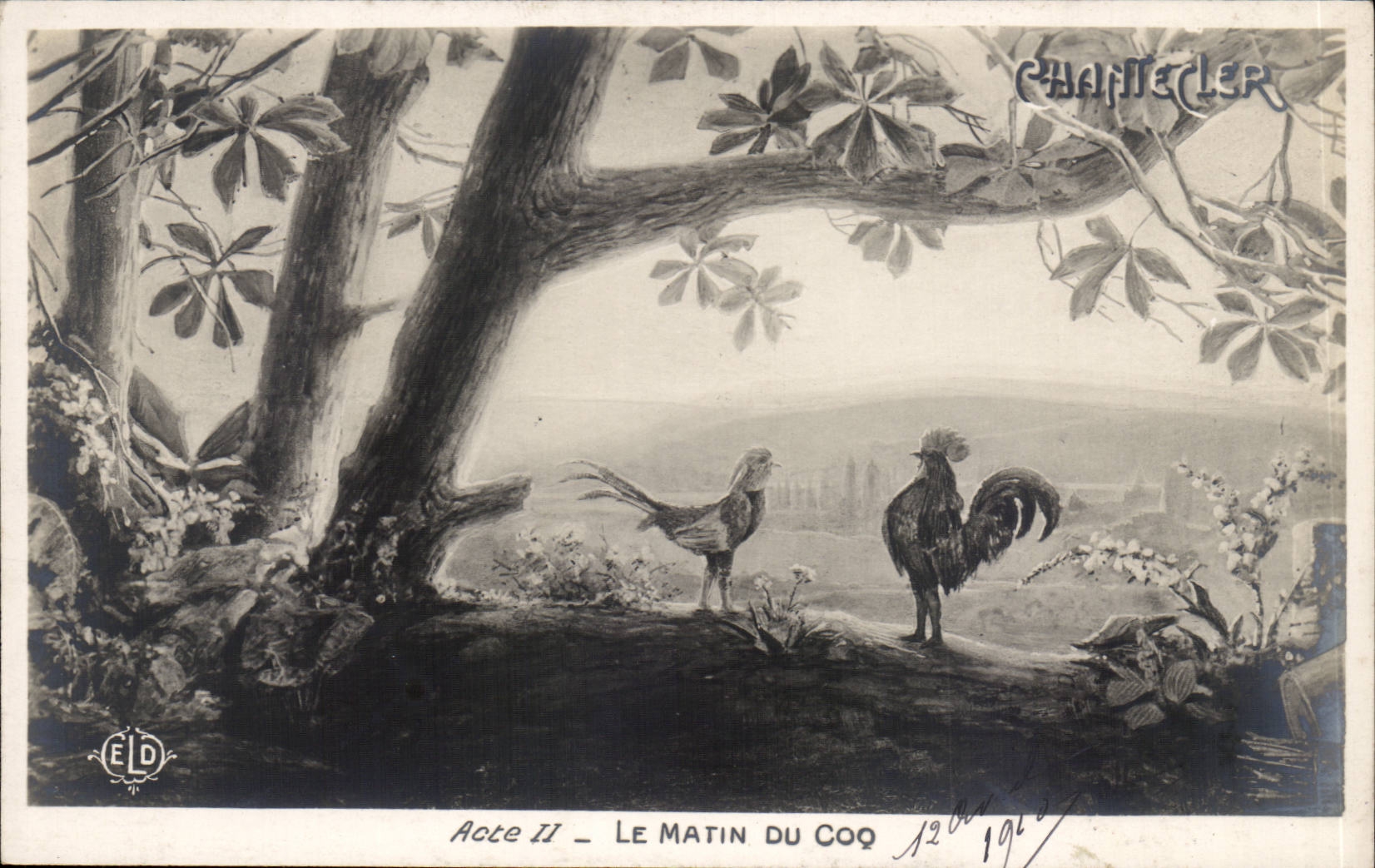 CPA Fantaisie Chantecler Acte II Le matin au coq