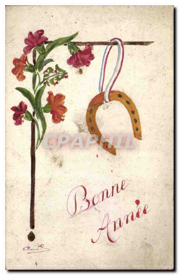 CPA Fantaisie Bonne annee Fer a cheval
