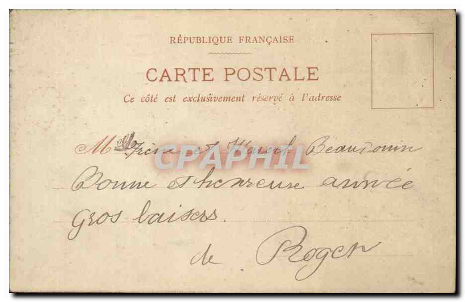 CPA Fantaisie Bonne annee Fer a cheval — Rückseite
