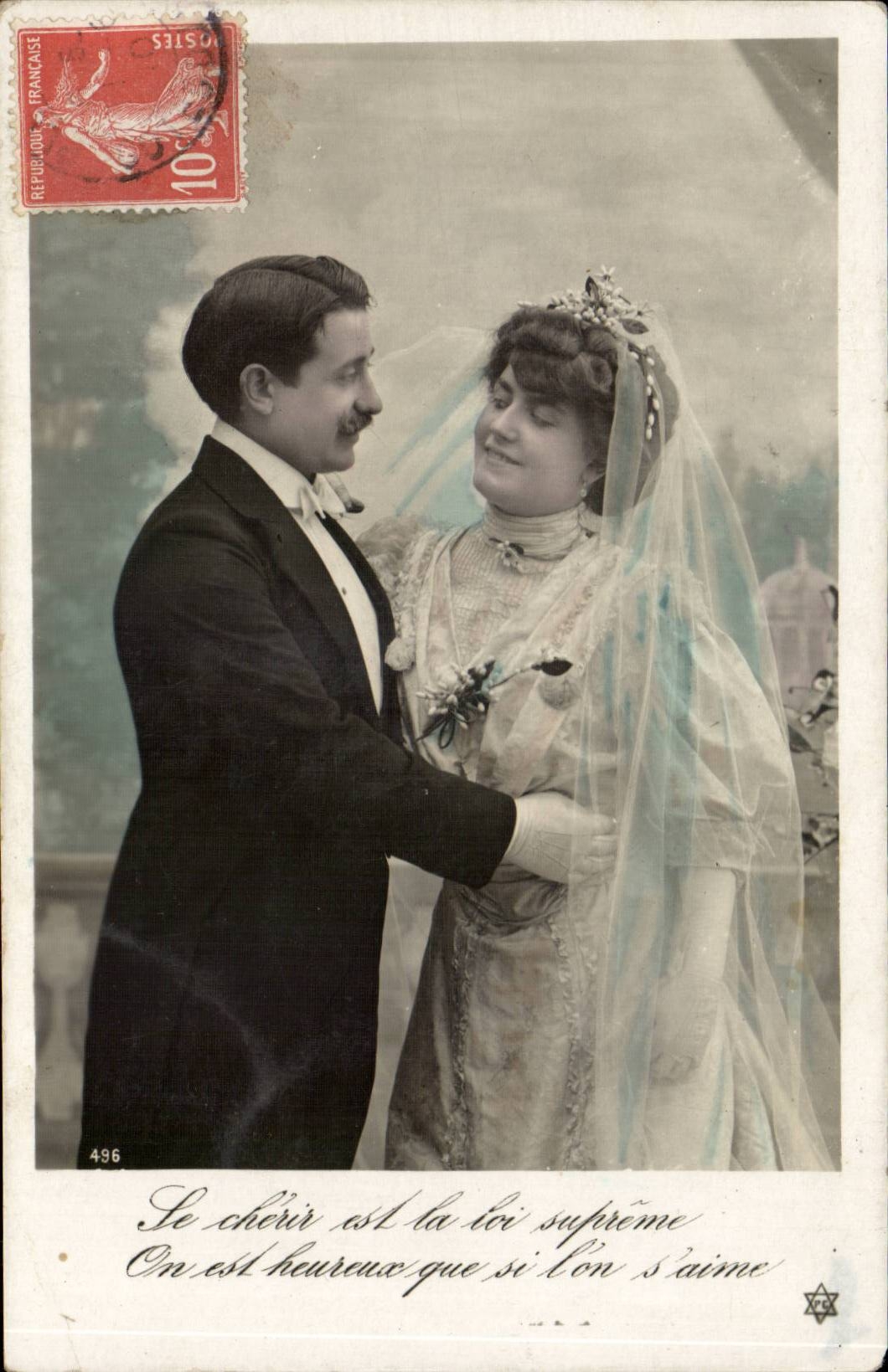 CPA Fantaisie Femme Couple