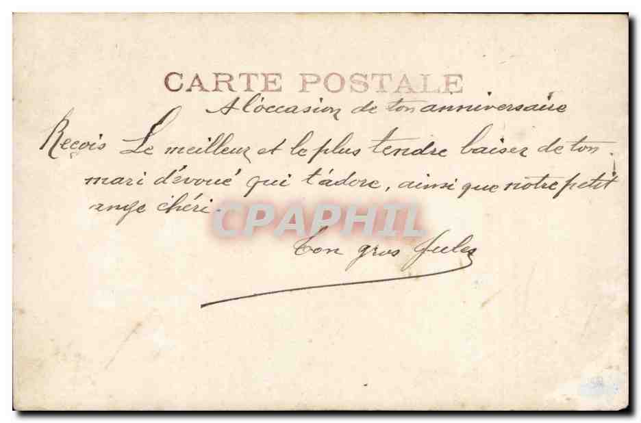 CPA Fantaisie Femme Couple — Verso