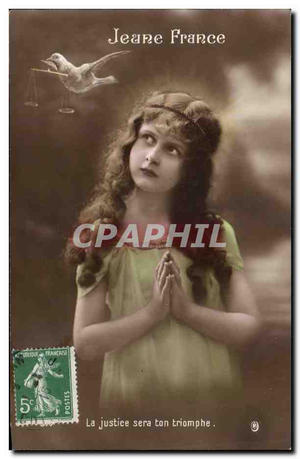 CPA Fantaisie Enfant Jeune France Colombe (la justice sera ton triomphe)