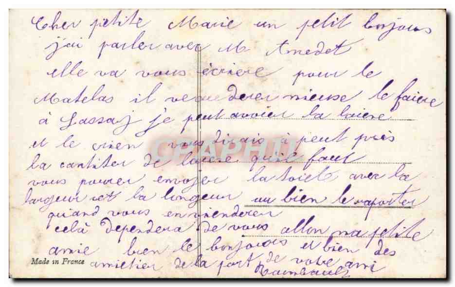 Liebendes Paar — romantische Szene — Verlag Fouvrette, Nr. 1271 — Rückseite