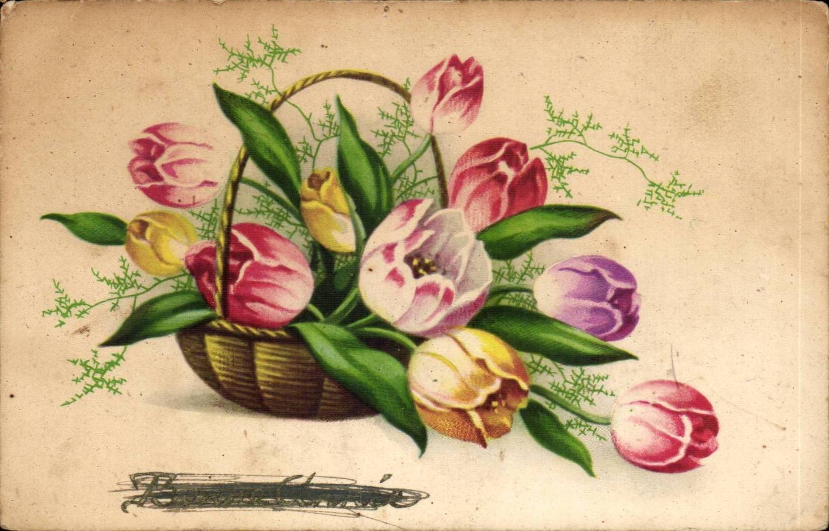 CPA Fantaisie Fleurs