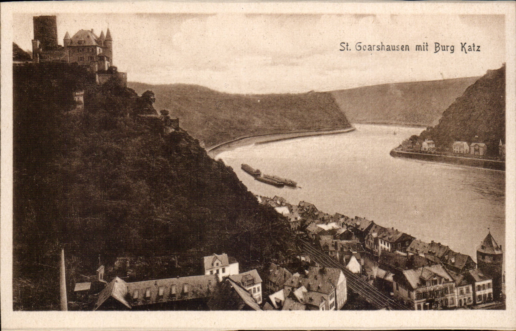 CPA St Goarshausen mit Burg Katz