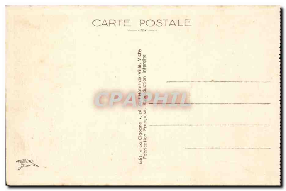 Vichy CPA Le casino vu de l'allee centrale du parc — Verso