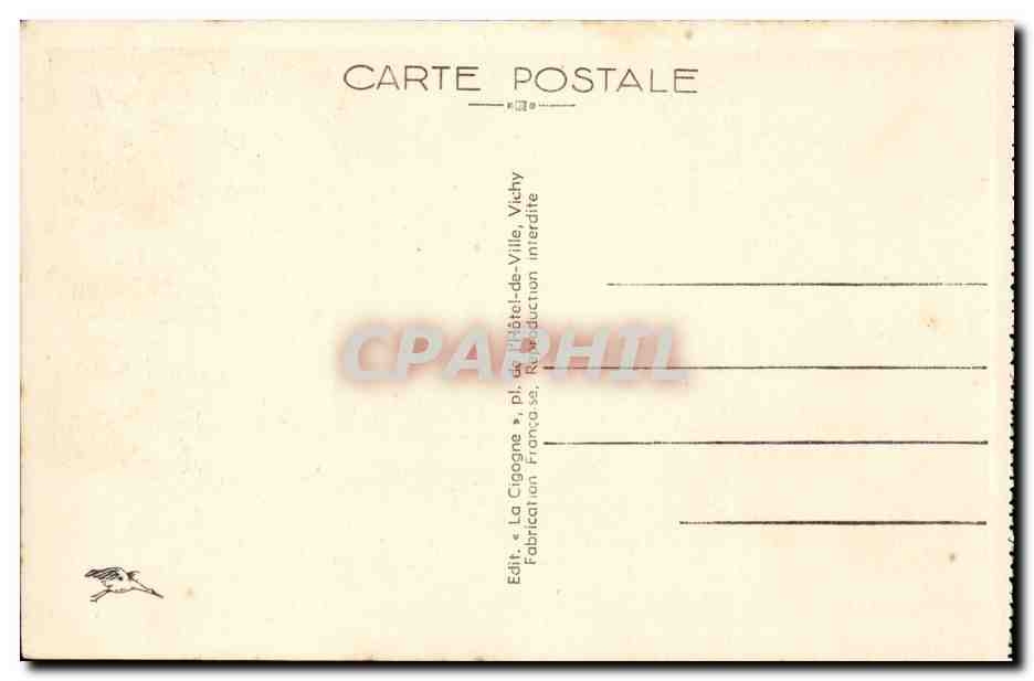 Vichy CPA Le casino vu de cote — Verso