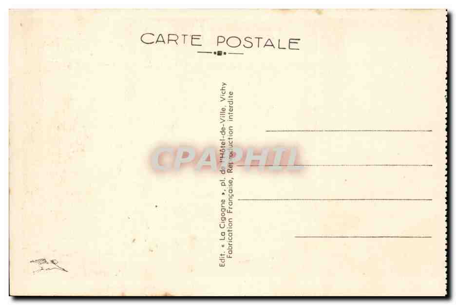 Vichy CPA Le hall du palais des sources Chomel — Verso