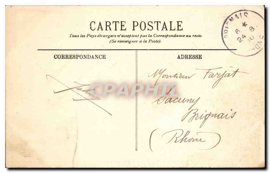 Paris CPA L'hotel de ville et le pont d'arcole — Rückseite