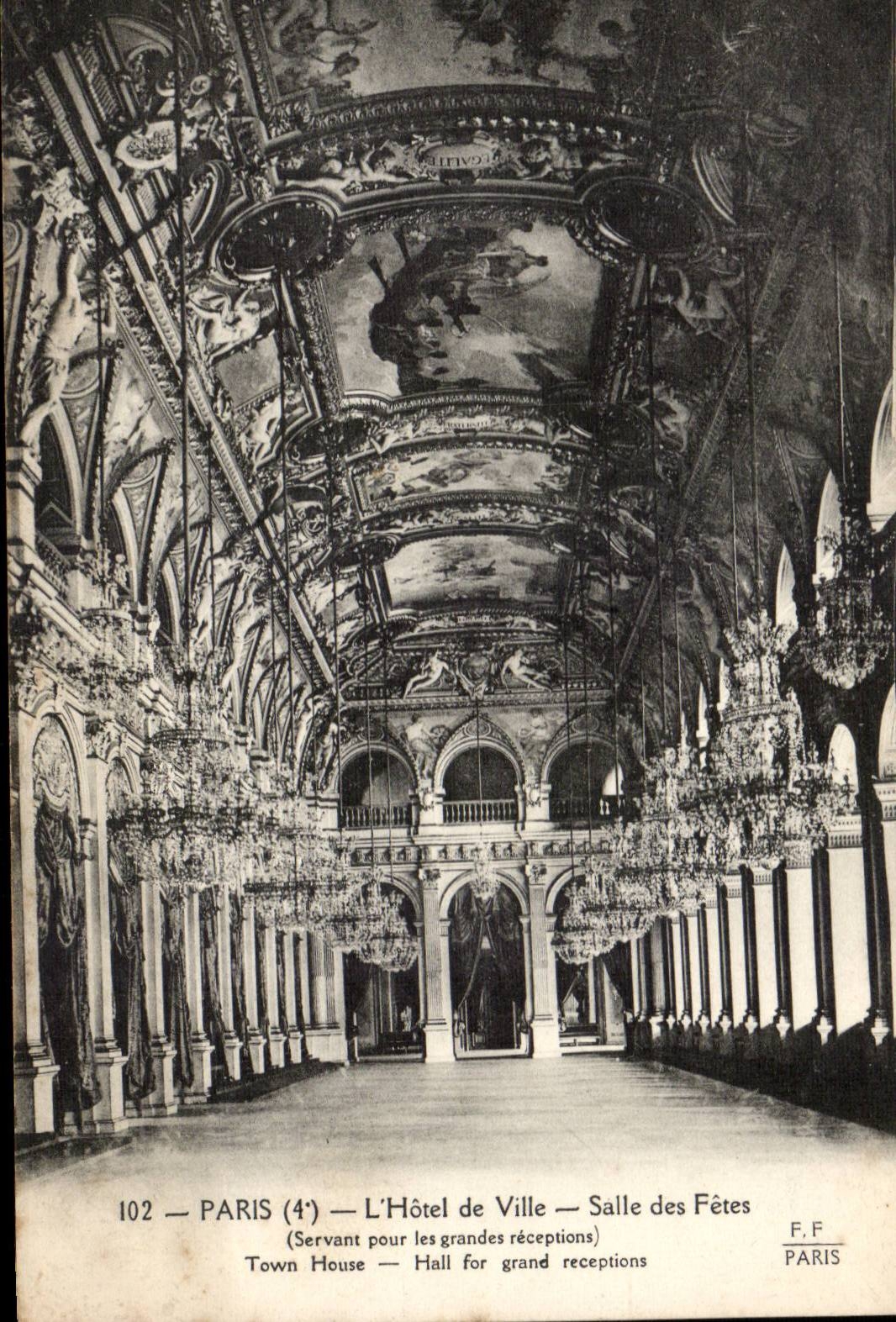 Paris CPA L'hotel de ville SAlle des fetes 