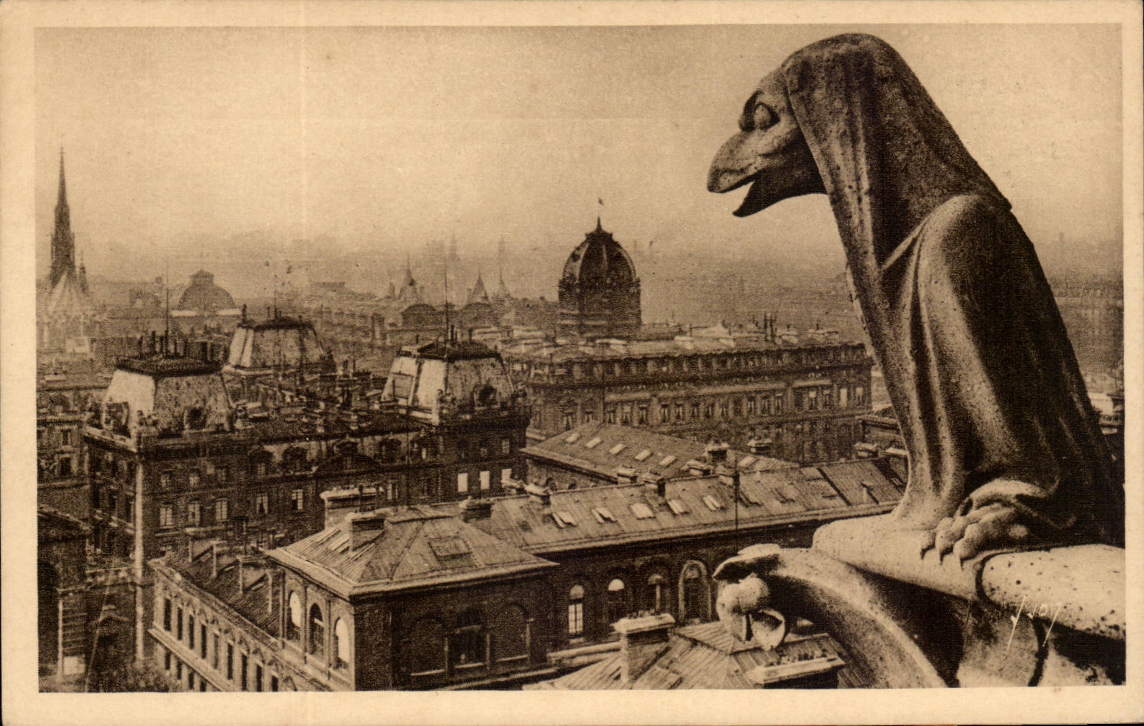 Paris CPA Notre Dame Facade ouest chimere (la nonne)