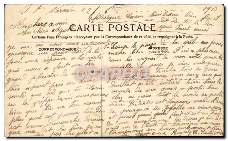 Paris CPA Notre Dame Chimeres Corps femme (tour sud) — Verso