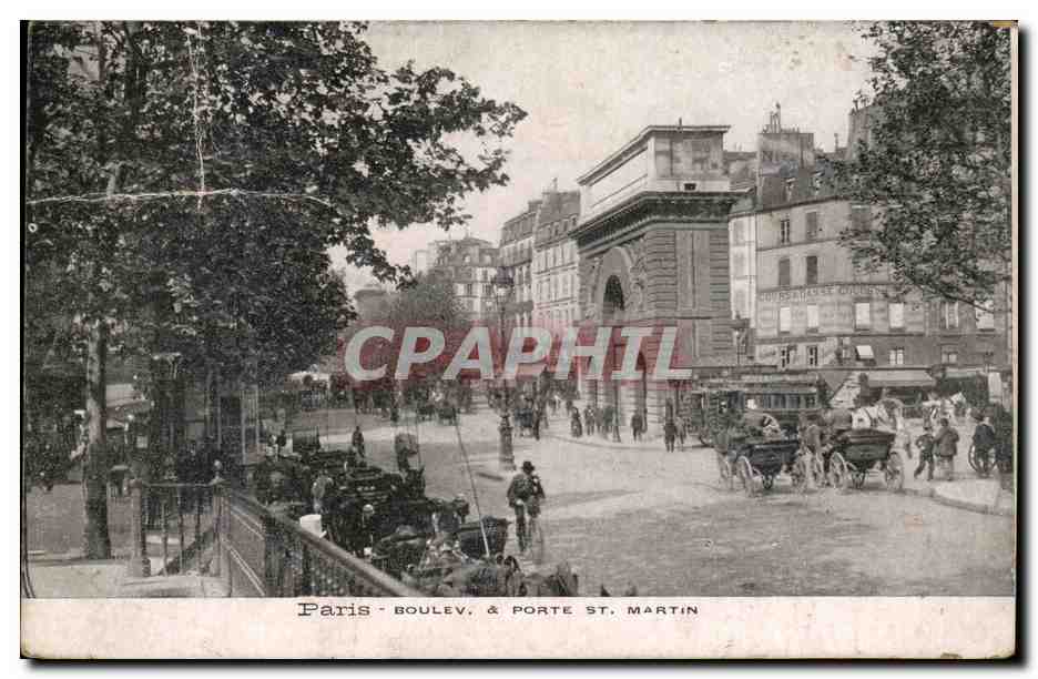Paris CPA Boulevard et Porte Saint Martin