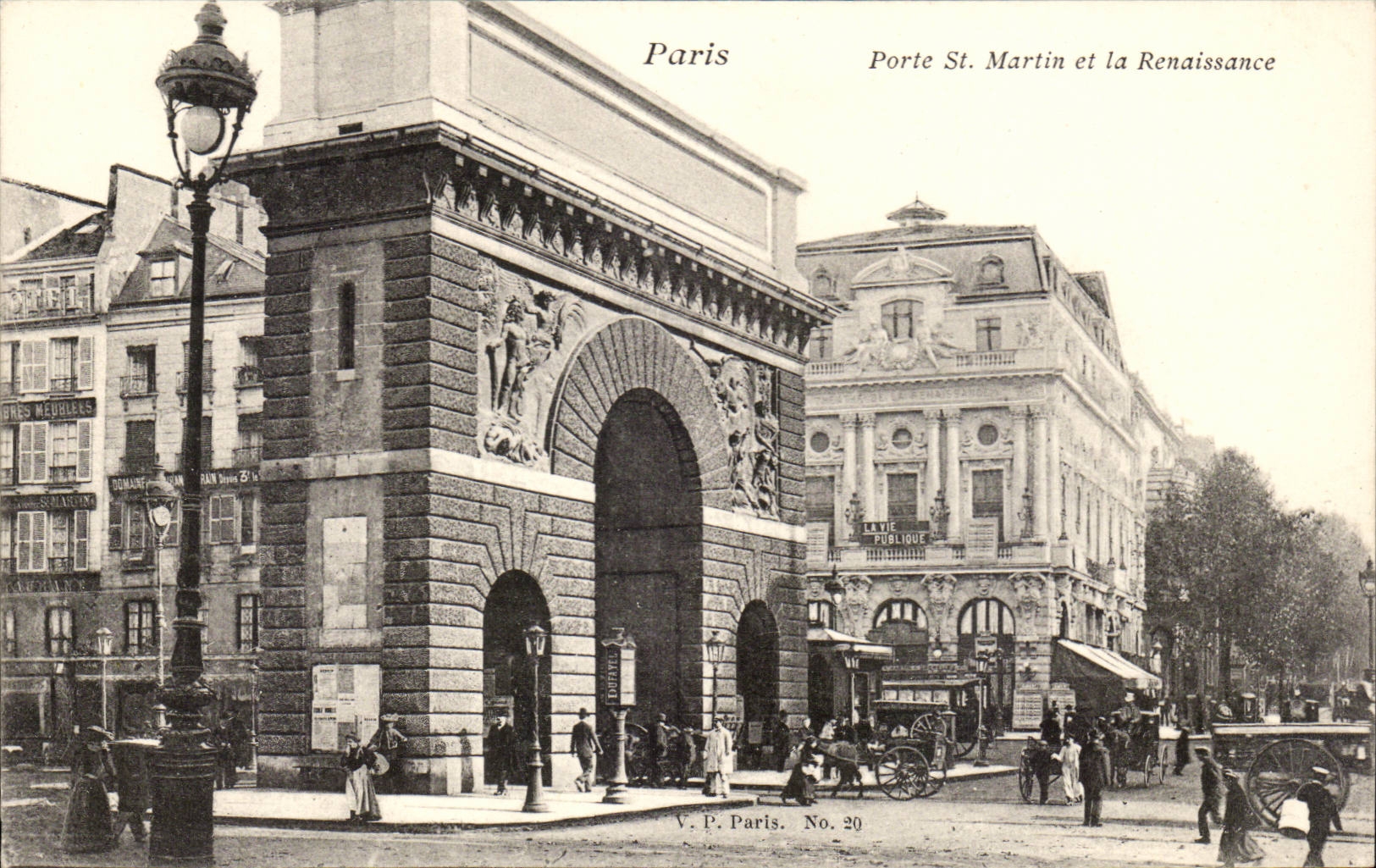 Paris CPA Porte Saint Martin et la Renaissance
