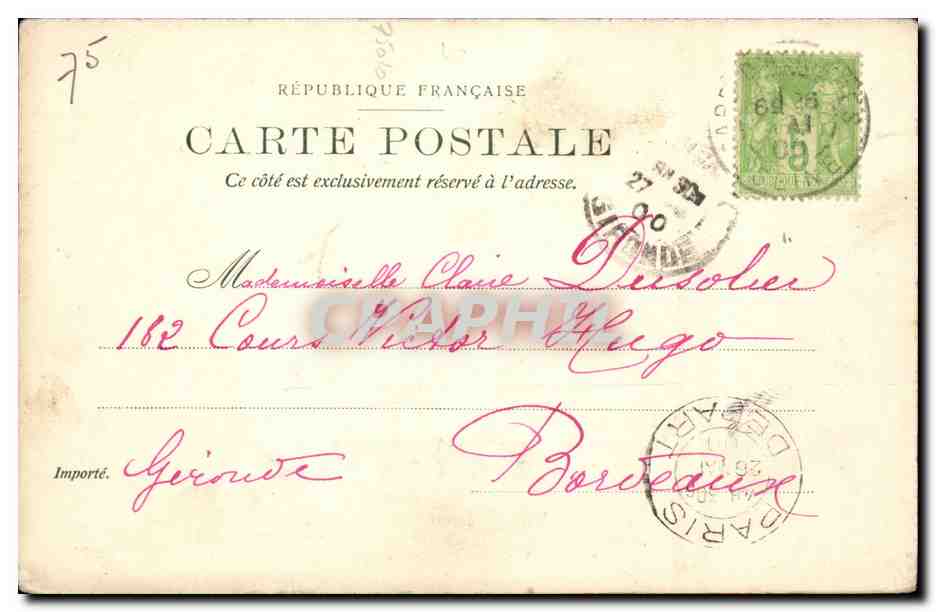 Paris CPA La porte St Denis — Rückseite