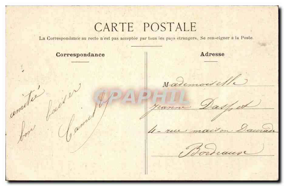 Paris CPA L'opera — Verso