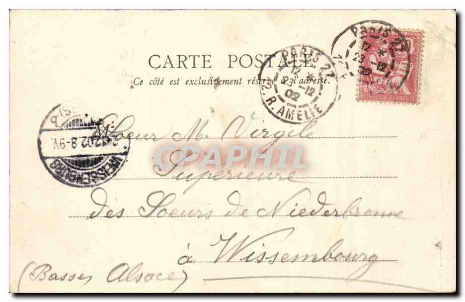 Paris CPA Le Sacre Coeur de Montmartre — Rückseite