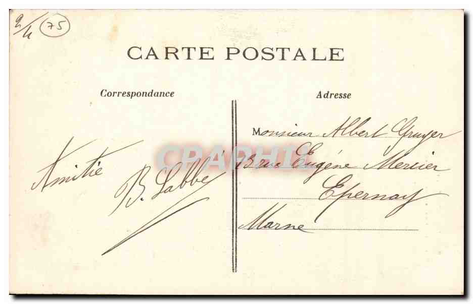 Paris CPA Rue de la Barre Le Sacre Coeur de Montmartre — Rückseite