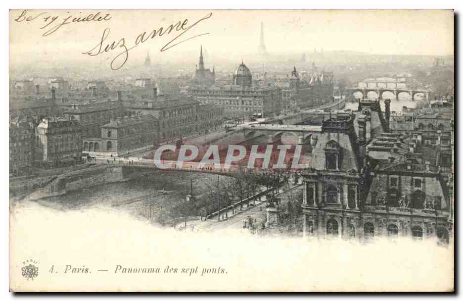 Paris CPA Panorama des sept ponts