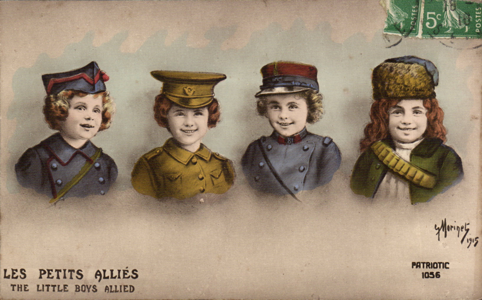 CPA Fantaisie Enfants Les petits allies the little boys allied (militaria)