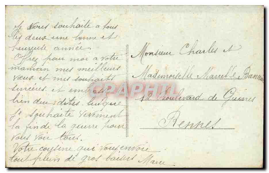 CPA Fantaisie Enfants et bonhomme de neige — Verso