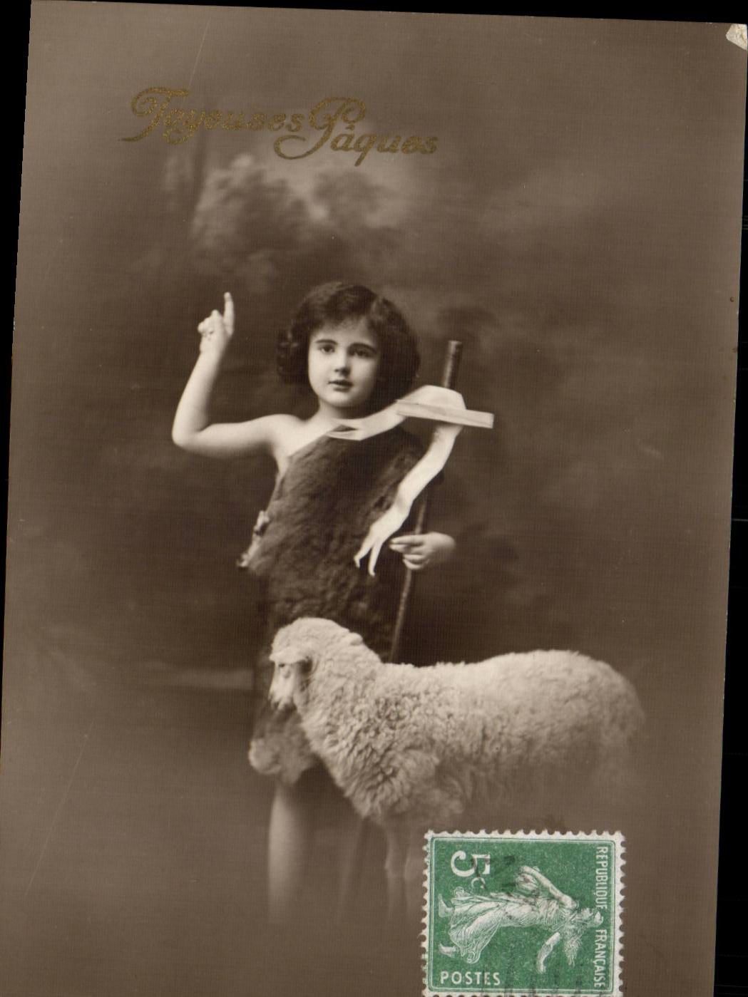 CPA Fantaisie Enfant et mouton