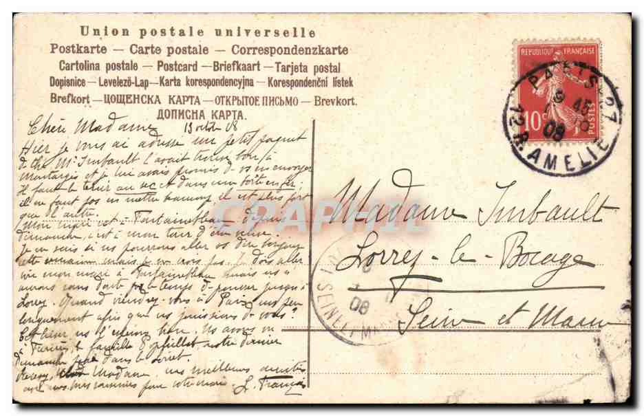CPA Fantaisie Maison a la campagne — Rückseite