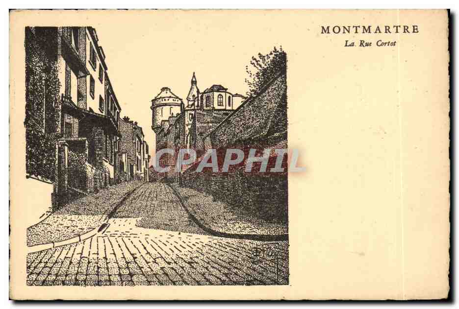 CPA Fantaisie Paris Montmartre La rue cortot