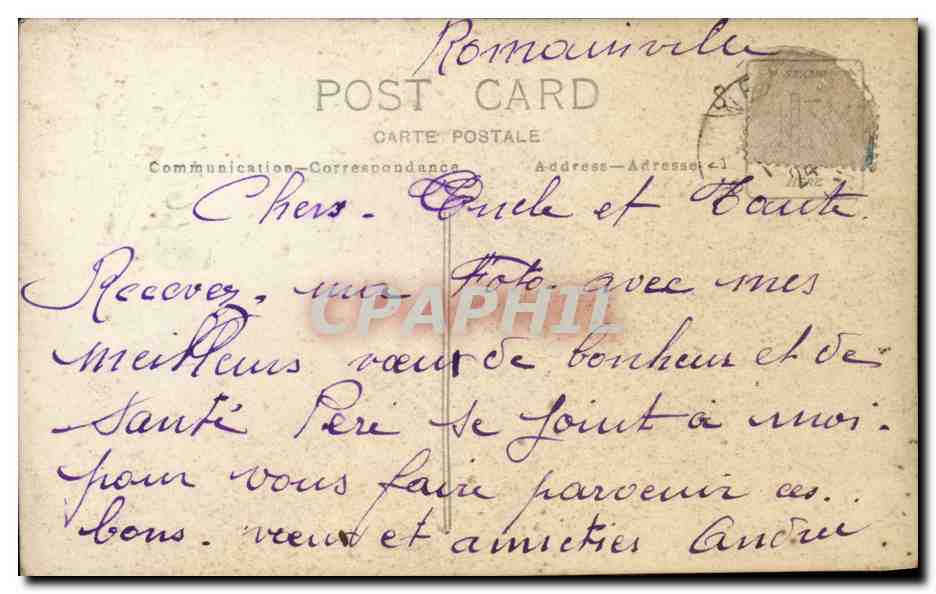 CPA Fantaisie Femme CARTE PHOTO Les Lilas Romainville — Back