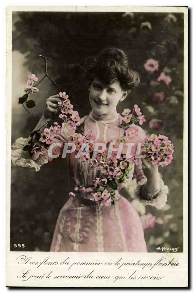 Femmes avec fleurs du pommier — printemps flamboyant — A.N. D'ARUS n°555