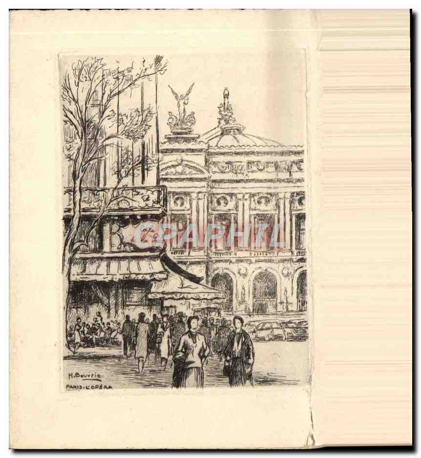 CPA Fantaisie Paris Cafe de la Paix Opera