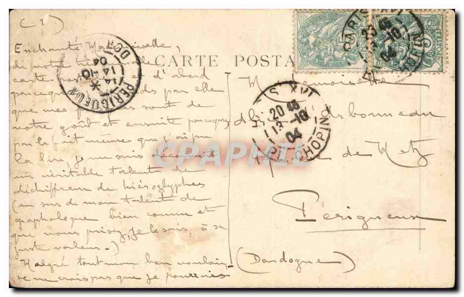 Paris CPA La Sorbonne La Renaissance GRoupe d'ecrivains Flameng — Rückseite