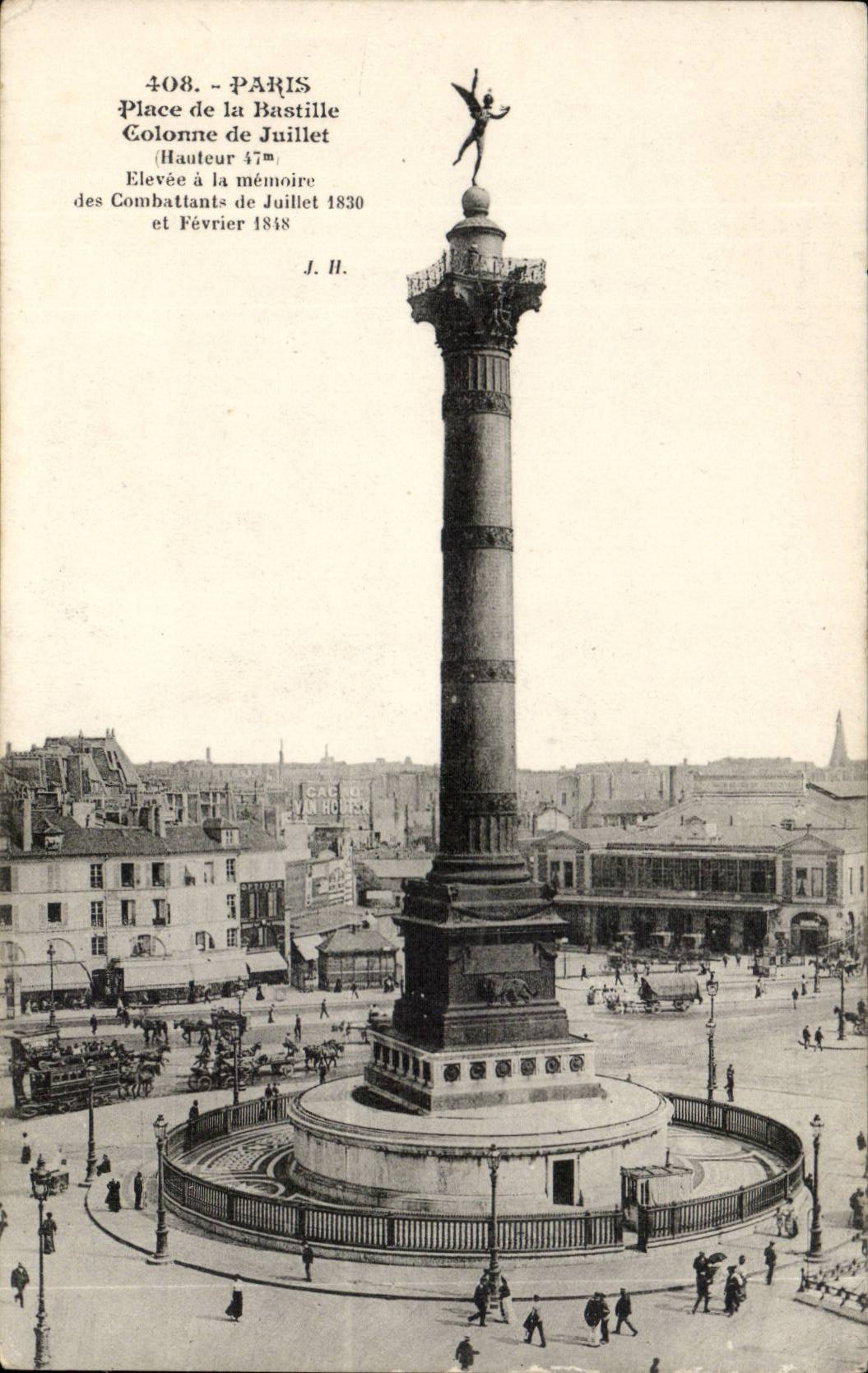 Paris CPA Place de la Bastille Colonne de Juillet
