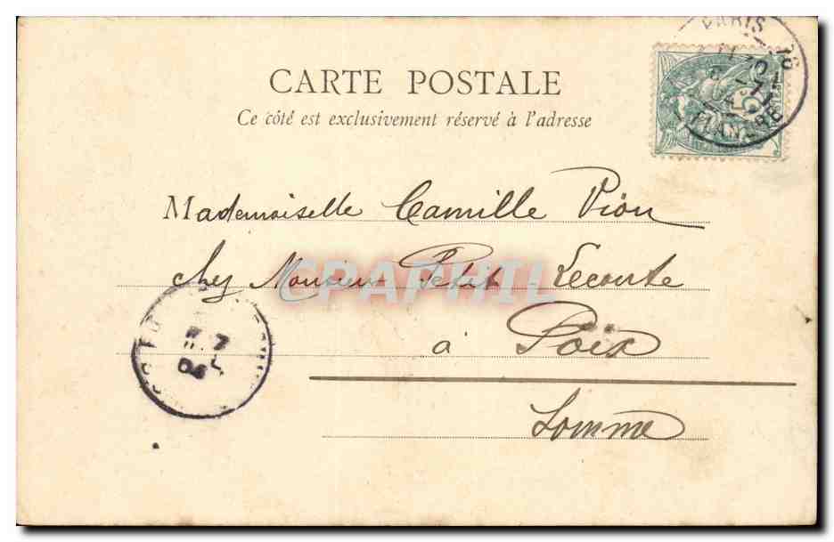 Paris CPA Palais de Justice Place Dauphine — Verso