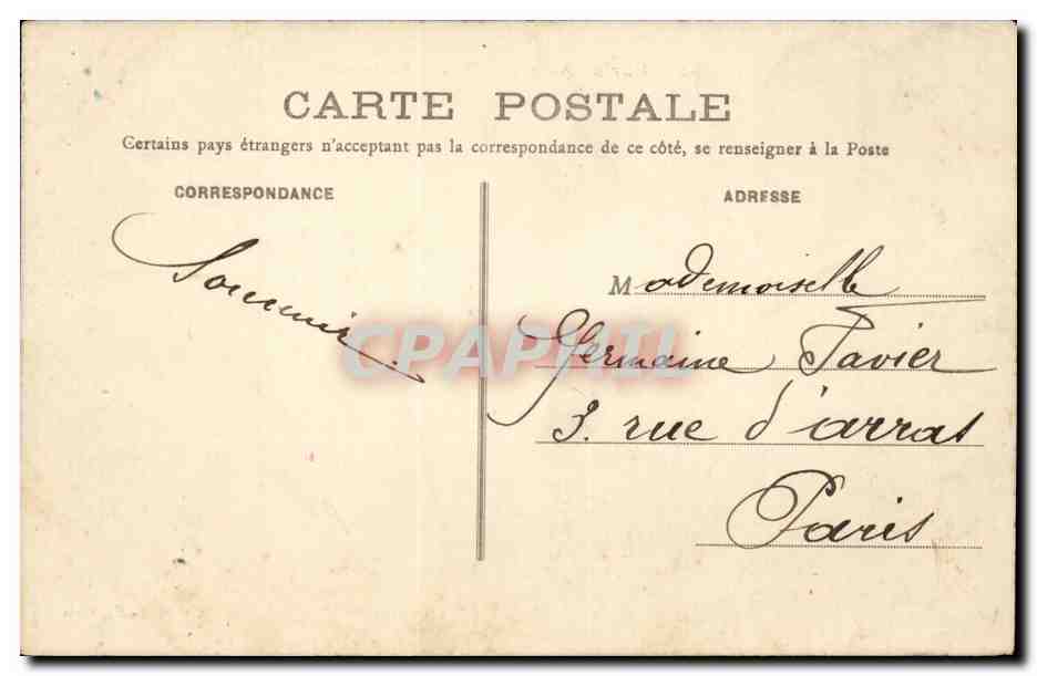 Paris CPA Avenue du Bois de Boulogne — Verso