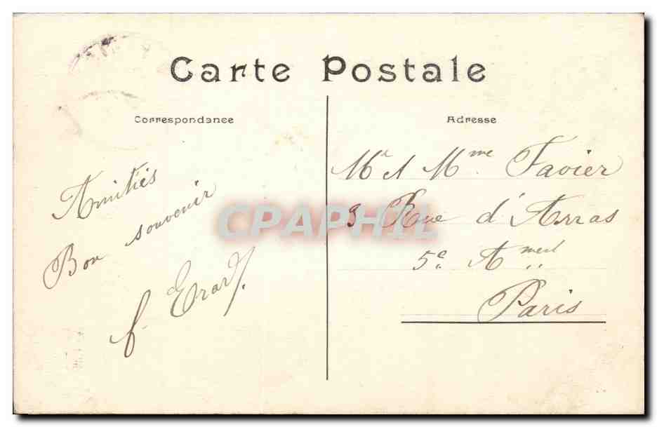 Paris CPA La Sorbonne et la statue d'Auguste Comte — Rückseite