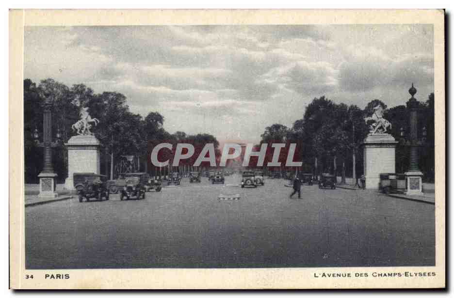 Paris CPA Avenue des Champs Elysees