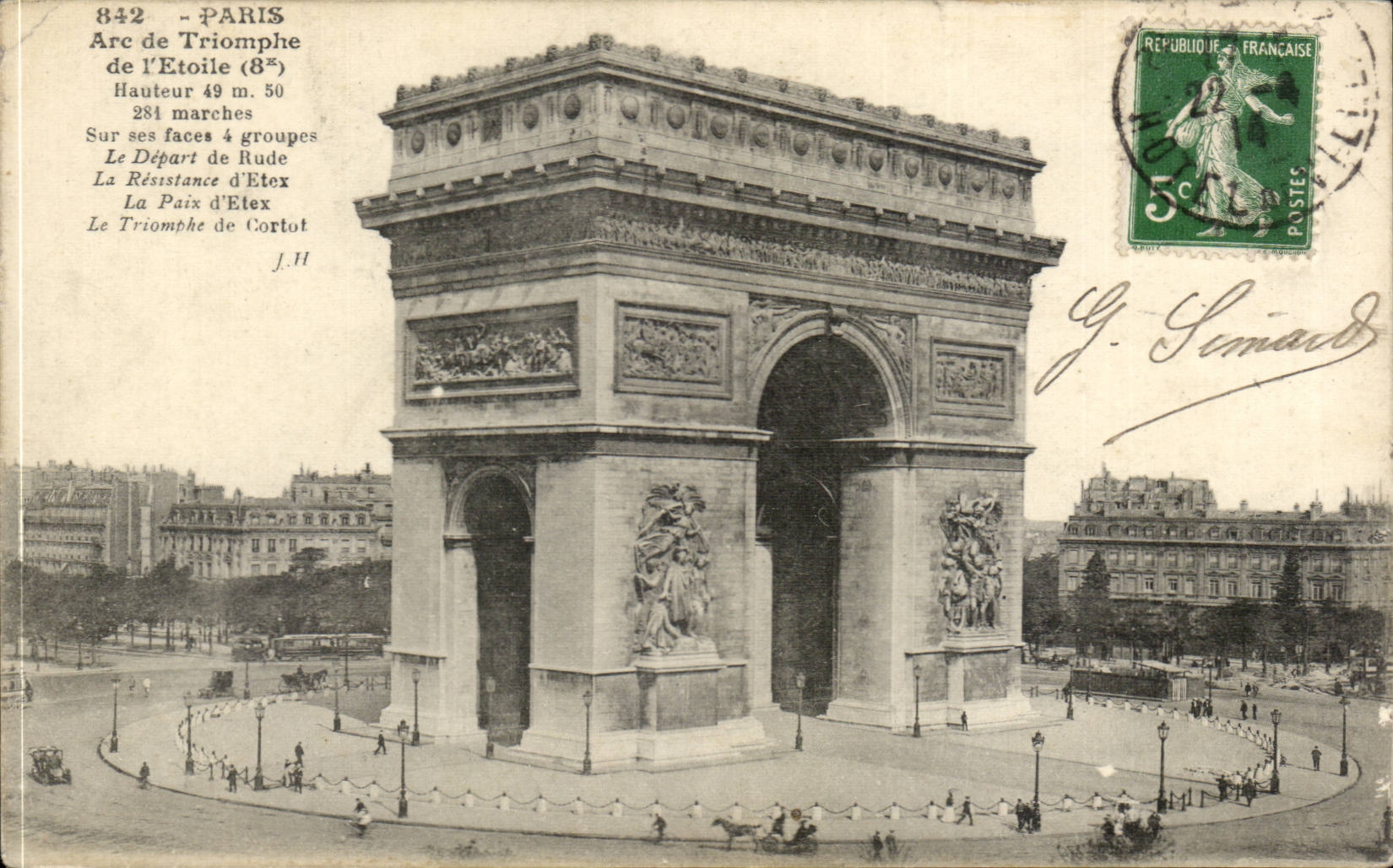 Paris CPA Arc de triomphe de l'etoile