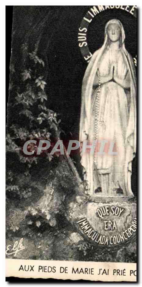 CPA Lourdes Aux pieds de marie j'ai prie pour vous