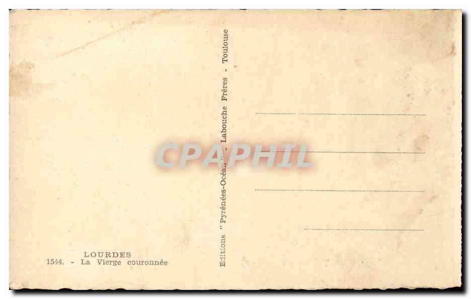 CPA Lourdes Aux pieds de marie j'ai prie pour vous — Verso